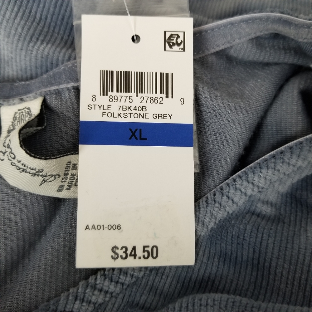 American Rag Grey Ribbed Velvet Tea Top NWT - Picture 7 of 7